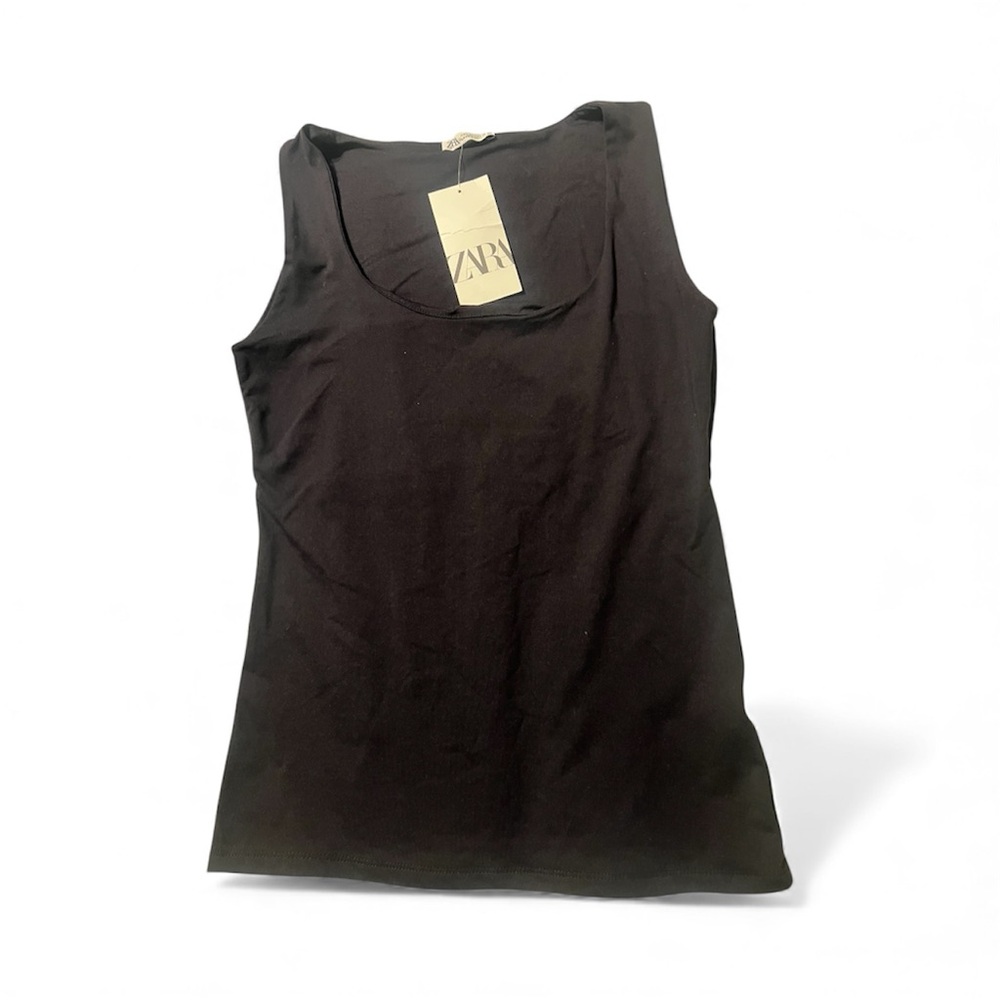 NWT Zara Black Tank Top with bodice lining